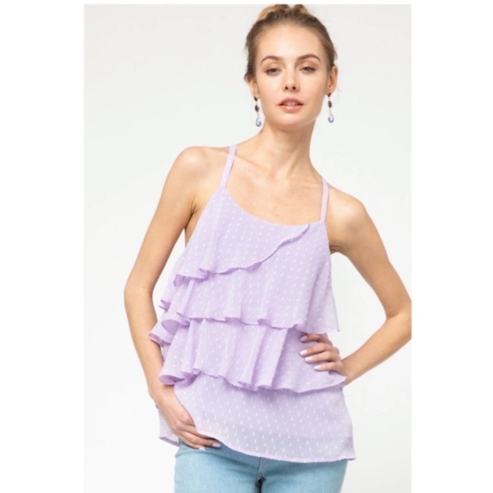 Entro Brentwood Purple Ikat Layered Tank